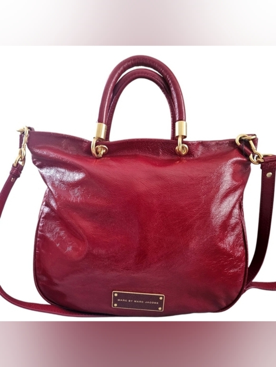 Marc Jacobs Handbags - Marc Jacobs Red Patent Leather Two Way Too Hot To Handle Bag